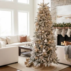 Magic Tree Alberi Di Natale Innevati|Alberi Di Natale Slim*Albero di Natale Russel Innevato h210Ø70cm PE+PVC