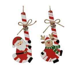 Kaemingk Addobbi Per Albero Di Natale*Babbo Natale su Bastoncino di Zucchero da Appendere Pezzo Singolo