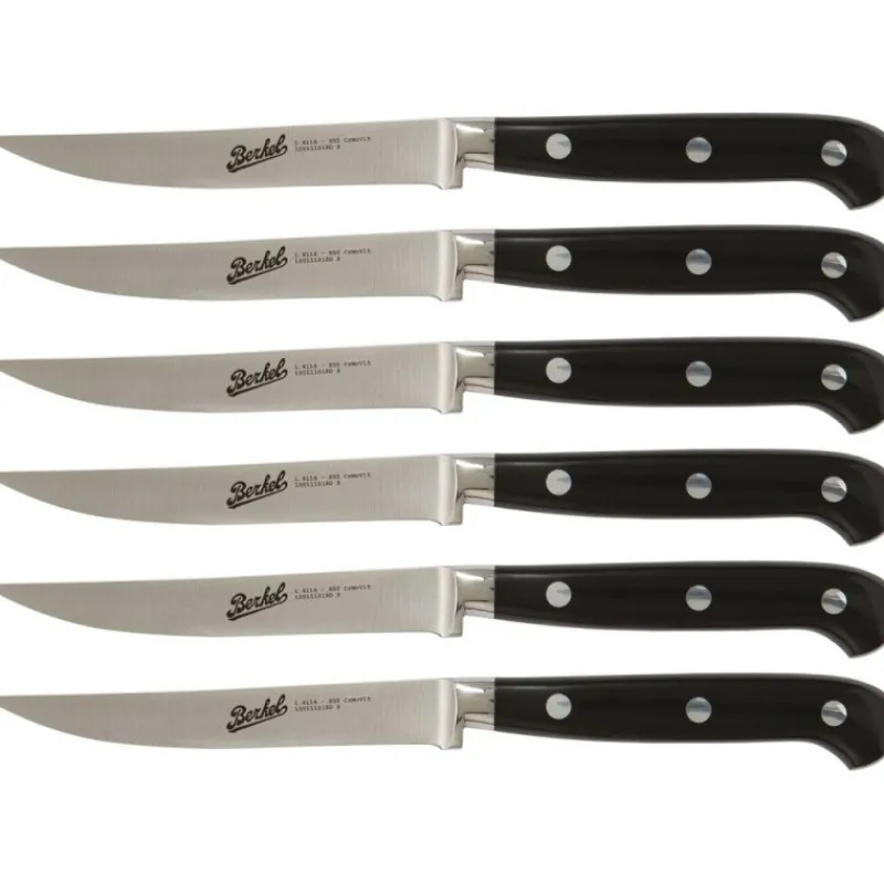 Berkel Coltelli Berkel|Coltelli Berkel*Adhoc Set 6 coltelli da bistecca Nero Lama liscia