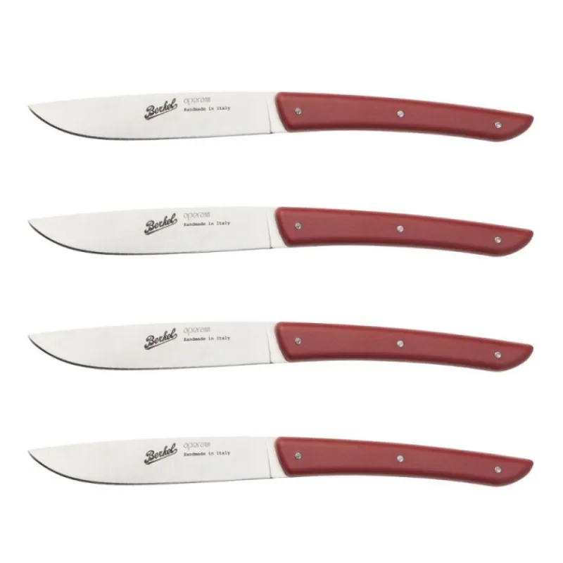 Berkel Coltelli Berkel*Set 4 Coltelli da Bistecca Colore Rosso