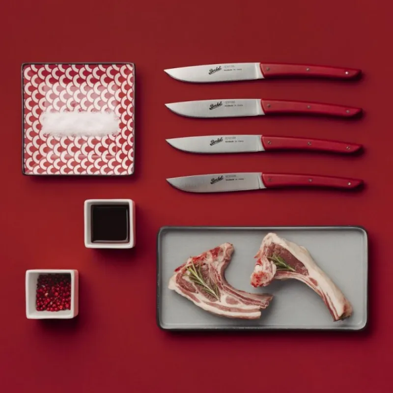 Berkel Coltelli Berkel*Set 4 Coltelli da Bistecca Colore Rosso