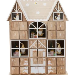 Koopman Luci Di Natale|Complementi D'Arredo*Calendario Avvento Luminoso in Legno 37 cm
