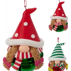 Koopman Palline Di Natale*Campanella Gnomo da Appendere. Pezzo Singolo