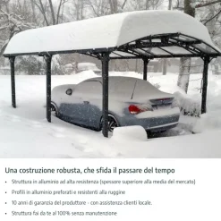 Canopia Carport*Arcadia Carport in Alluminio 3.6 X 5 m