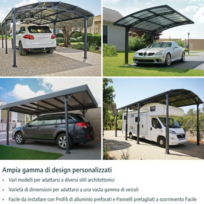 Canopia Carport*Arcadia Carport in Alluminio 3.6 X 6.5 m