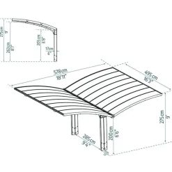 Canopia Carport*Arizona Wave Carport Doppio in Alluminio 6 X 5 m