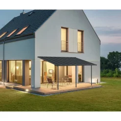 Canopia Pergole*Capri Pergola Addossata in Alluminio 3X5.6 m Grigio