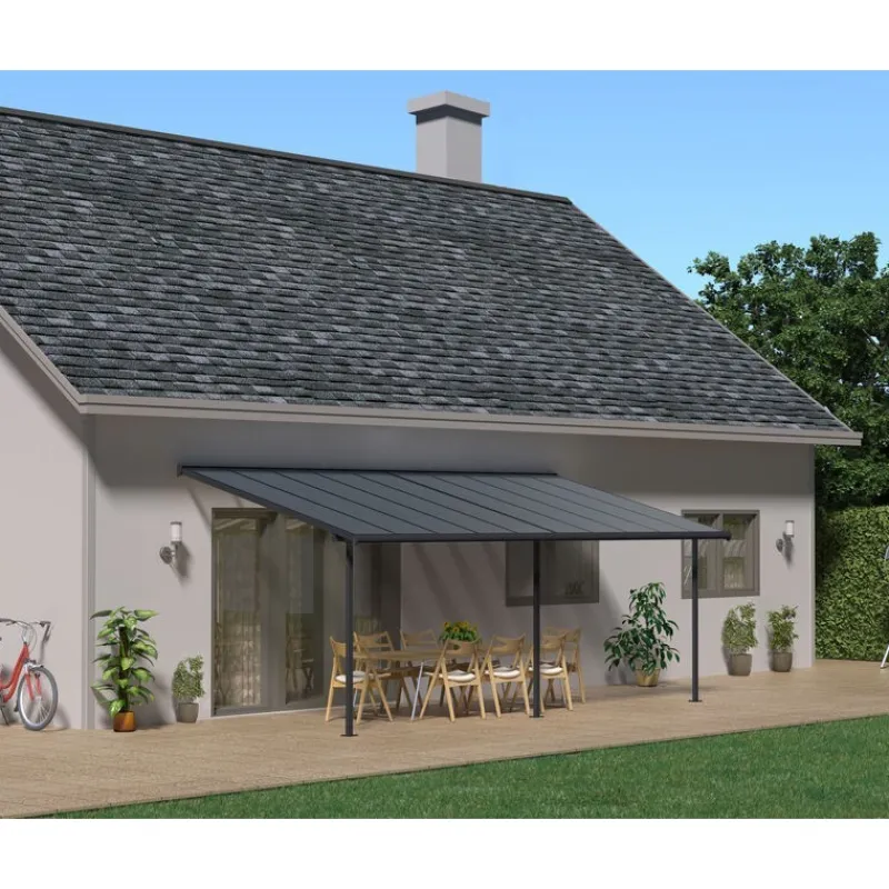 Canopia Pergole*Capri Pergola Addossata in Alluminio 3X6.2 m Grigio