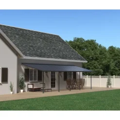 Canopia Pergole*Capri Pergola Addossata in Alluminio 3X9.2 m Grigio
