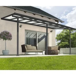 Canopia Pergole*Feria Pergola Addossata in Alluminio 3X5.5 m Grigio