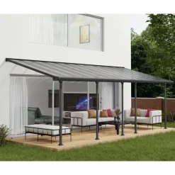 Canopia Pergole*Feria Pergola Addossata in Alluminio 3X7.3 m Grigio