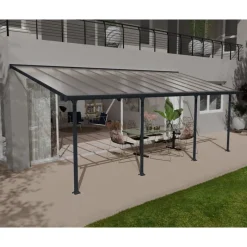 Canopia Pergole*Feria Pergola Addossata in Alluminio 3X7.3 m Grigio