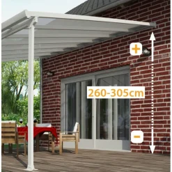 Canopia Pergole*Feria Pergola Addossata in Alluminio 3X8.5 m Grigio