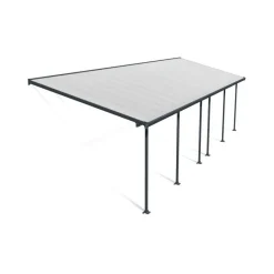 Canopia Pergole*Feria Pergola Addossata in Alluminio 3X9.7 m Grigio