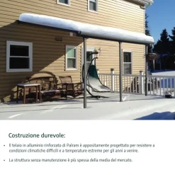 Canopia Pergole*Feria Pergola Addossata in Alluminio 3X11.56 m Grigio
