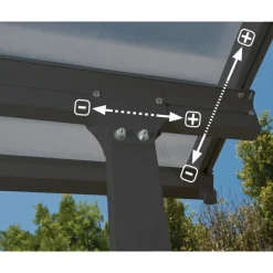 Canopia Pergole*Feria Pergola Addossata in Alluminio 3X12.7 m Grigio