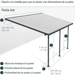 Canopia Pergole*Helsinki Pergola 3 X 6.6 m Pergola in Legno di Cedro