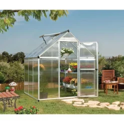 Canopia Serra Da Giardino Canopia*Mythos Doppio Strato Serra Da Giardino in Policarbonato 186X185X208 cm Argento