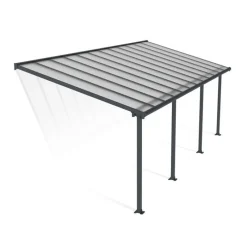 Canopia Pergole*Olympia Pergola Addossata in Alluminio 3X7.4 m Grigio