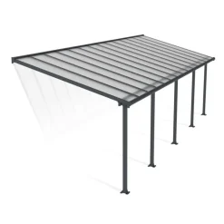 Canopia Pergole*Olympia Pergola Addossata in Alluminio 3X8.6 m Grigio