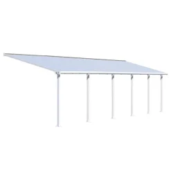 Canopia Pergole*Olympia Pergola Addossata in Alluminio 3X9.8 m Bianco