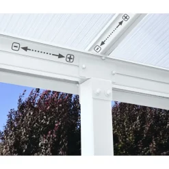 Canopia Pergole*Olympia Pergola Addossata in Alluminio 3X9.8 m Bianco