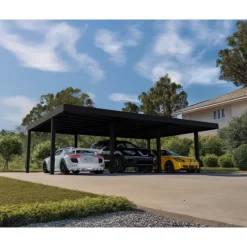 Canopia Carport*OSLO Carport in Alluminio 6X9 m Nero
