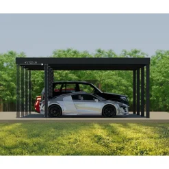 Canopia Carport*OSLO Carport in Alluminio 6X9 m Nero