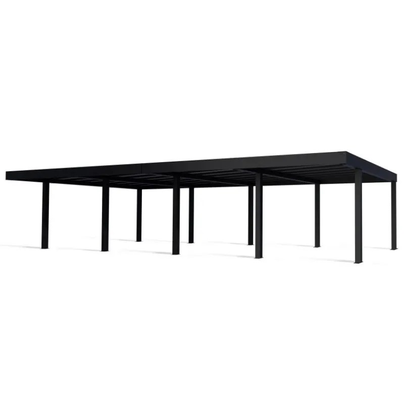 Canopia Carport*OSLO Carport in Alluminio 6X12 m Nero