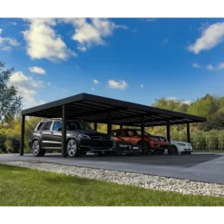 Canopia Carport*OSLO Carport in Alluminio 6X12 m Nero