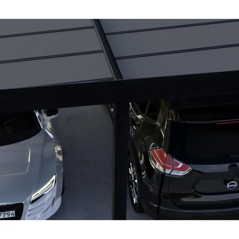 Canopia Carport*OSLO Carport in Alluminio 6X12 m Nero