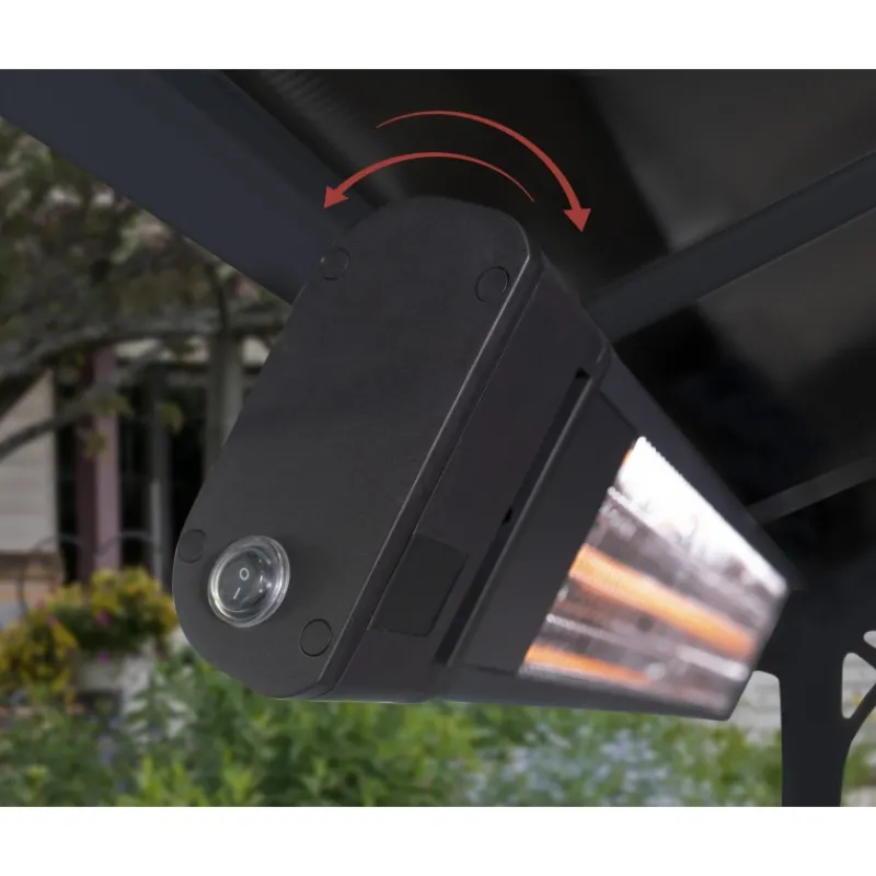 Canopia Accessori Canopia*Riscaldatore Infrarossi da Esterno in Fibra Di Carbonio IP65 Con Montaggio a Parete