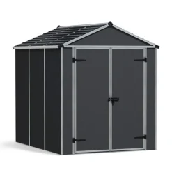 Canopia Casette Da Giardino Piccole*Rubicon Casetta Da Giardino in Policarbonato Ultra Resistente 229X185X217 cm Grigio Scuro