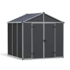 Canopia Casette Da Giardino Piccole*Rubicon Casetta Da Giardino in Policarbonato Ultra Resistente 229X237X235 cm Grigio Scuro