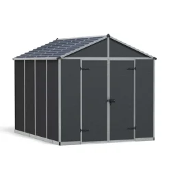 Canopia Casette Da Giardino Medie*Rubicon Casetta Da Giardino in Policarbonato Ultra Resistente 303X237X235 cm Grigio Scuro