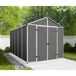 Canopia Casette Da Giardino Medie*Rubicon Casetta Da Giardino in Policarbonato Ultra Resistente 377X237X235 cm Grigio Scuro
