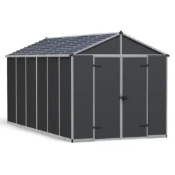 Canopia Casette Da Giardino Grandi*Rubicon Casetta Da Giardino in Policarbonato Ultra Resistente 452X237X235 cm Grigio Scuro