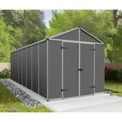 Canopia Casette Da Giardino Grandi*Rubicon Casetta Da Giardino in Policarbonato Ultra Resistente 602X237X235 cm Grigio Scuro