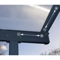 Canopia Pergole*Sierra Pergola Addossata in Alluminio 3X3 m Grigio