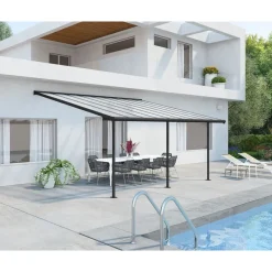 Canopia Pergole*Sierra Pergola Addossata in Alluminio 3X5.6 m Grigio