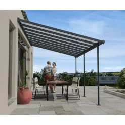 Canopia Pergole*Sierra Pergola Addossata in Alluminio 3X5.6 m Grigio