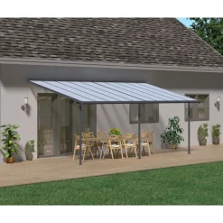 Canopia Pergole*Sierra Pergola Addossata in Alluminio 3X6.2 m Grigio
