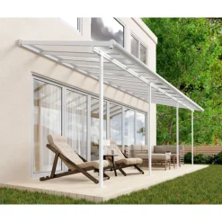 Canopia Pergole*Sierra Pergola Addossata in Alluminio 2.3X6.7 m Bianco