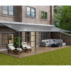 Canopia Pergole*Sierra Pergola Addossata in Alluminio 3X9.7 m Grigio