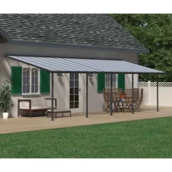 Canopia Pergole*Sierra Pergola Addossata in Alluminio 3X9.2 m Grigio