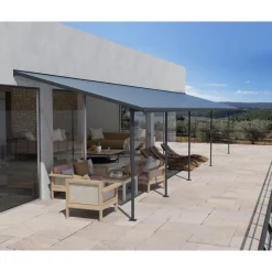 Canopia Pergole*Sierra Pergola Addossata in Alluminio 3X10.4 m Grigio