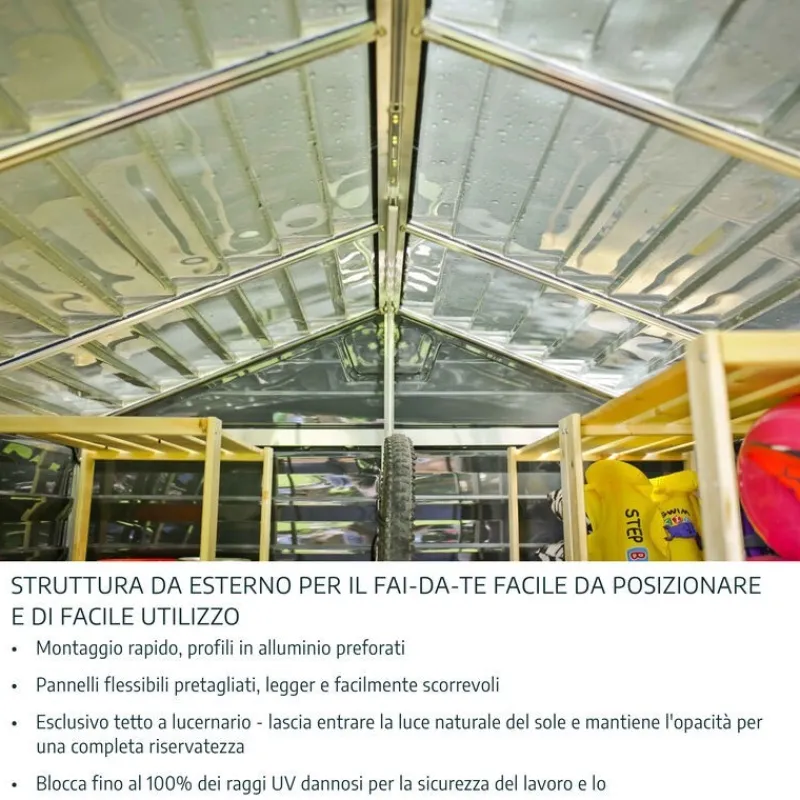 Canopia Casette Da Giardino Piccole*Skylight Casetta Da Giardino in Policarbonato 154X185X217 cm Grigio Scuro