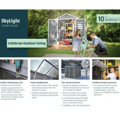 Canopia Casette Da Giardino Medie*Skylight Casetta Da Giardino in Policarbonato 154X185X217 cm Grigio