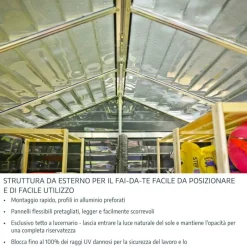 Canopia Casette Da Giardino Medie*Skylight Casetta Da Giardino in Policarbonato 154X185X217 cm Ambra