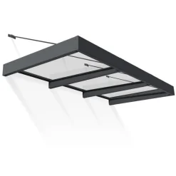 Canopia Pensiline*Sophia XL Pensilina Da Esterno 286X140X67 cm - Struttura Grigia Pannello Trasparente